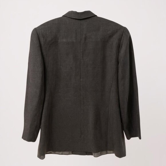 Harvé Benard Womens Black Linen Blazer and Skirt Suit Set Size 14 - Picture 2 of 16